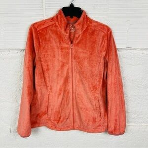 Made for Life Women's Orange fleece comfy Teddy full zip Jacket size medium
